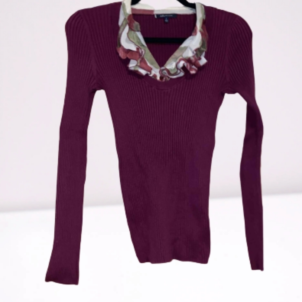 Anne Klein Ruffle Neck Sweater - Picture 1 of 9